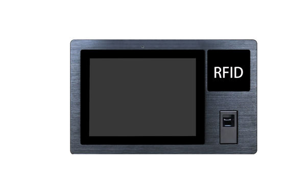 12.1'' PCAP Flat Bezel Touch LCD Panel PC All In One Fanless with RFID Reader and Finger Printer